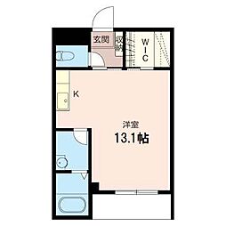 エミネンスハイツ ワンルームの間取図画像