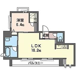 エクラシェ白梅 1LDKの間取図画像
