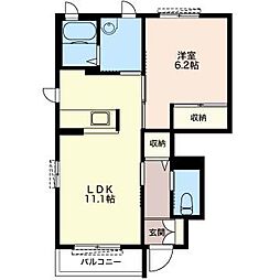 シャーメゾンMAM1 1LDKの間取図画像