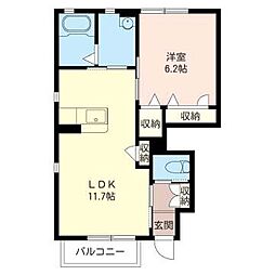 グランバル 1LDKの間取図画像