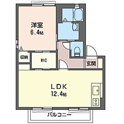 メゾンカトレアA 1LDKの間取図画像