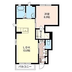 マーベラスA 1LDKの間取図画像