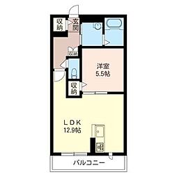 ロコ・ソラーレ 2階1LDKの間取り