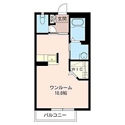 アンベリール ワンルームの間取図画像
