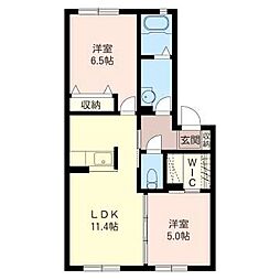 マストライフ守谷本町A 2LDKの間取図画像
