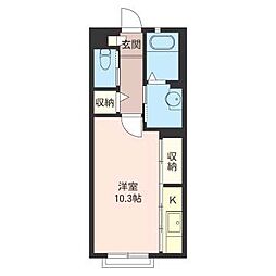 マストライフ百合ケ丘1 ワンルームの間取図画像