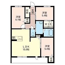 ルーブンブルク 3LDKの間取図画像