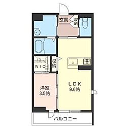 グランフェリシエ 1LDKの間取図画像