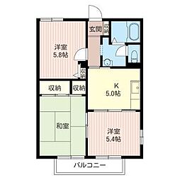 サンフラワー 3Kの間取図画像