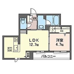 ドミール松代 1LDKの間取図画像