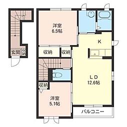 メゾンボヌールM 2LDKの間取図画像