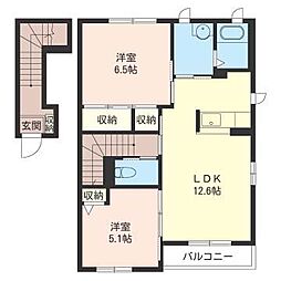 メゾンボヌールI 2LDKの間取図画像