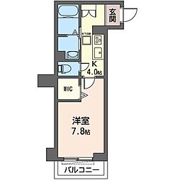 アレスリーベみどりの 1Kの間取図画像