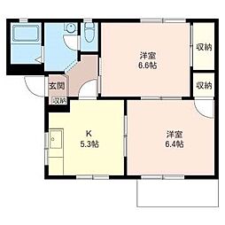 コーポラス東郷　Ａ 2階2Kの間取り