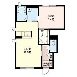 プレジールシャトーC 1LDKの間取図画像