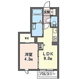 ノーブル 1LDKの間取図画像
