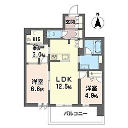 連 2SLDKの間取図画像