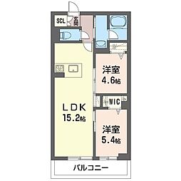 クオリスタ 2LDKの間取図画像