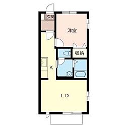 ソワール1 1LDKの間取図画像