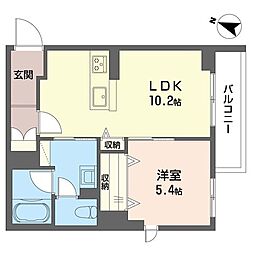 アドバンス 1LDKの間取図画像