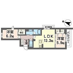 アドバンス 2LDKの間取図画像