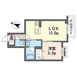 アドバンス 1LDKの間取図画像