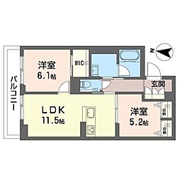 Ｎ　ｍａｉｓｏｎ　VI 3階2LDKの間取り
