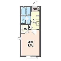 アネックス 1Kの間取図画像