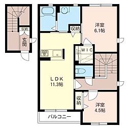 シャーメゾン・はなぶさ 2LDKの間取図画像