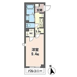 NewRich6 1Kの間取図画像