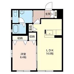 フランボワーズ 1LDKの間取図画像