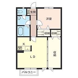 ボー・セジュール1番館 2LDKの間取図画像