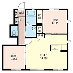 エムスタイル 2LDKの間取図画像