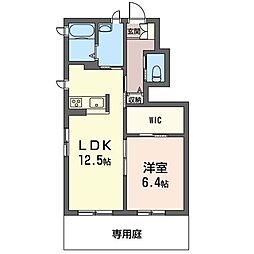 ヴァンヴェールB 1LDKの間取図画像