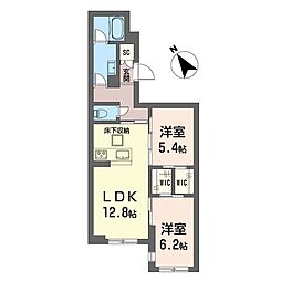 ティエンポ フェリズ I 2LDKの間取図画像