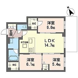 セルディーナ プリマ 3LDKの間取図画像