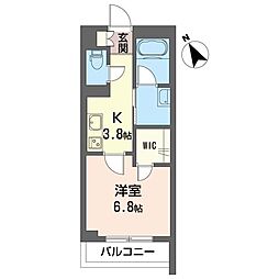 コーラルマンション 1Kの間取図画像