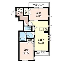 Grander 2LDKの間取図画像