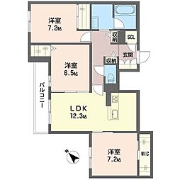 メゾンスクエア 3LDKの間取図画像