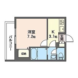 モルド妙典 1Kの間取図画像