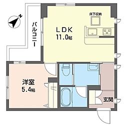 サンポーチ福栄伍番館 1LDKの間取図画像