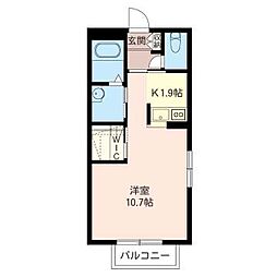 スカイコート 1階1Kの間取り