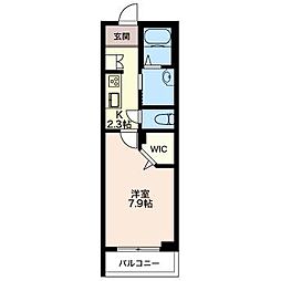 メゾンディアナ 1Kの間取図画像