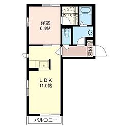 アルビレオ 1階1LDKの間取り