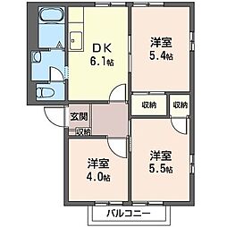 ハイツサンモール1 3DKの間取図画像