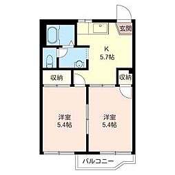 マンション・レイ 2Kの間取図画像