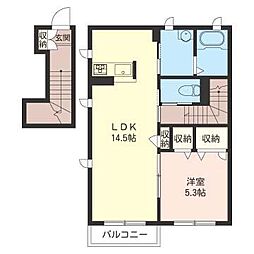 ミルエルブ 1LDKの間取図画像