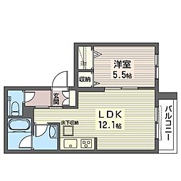 アーカスK7 1LDKの間取図画像