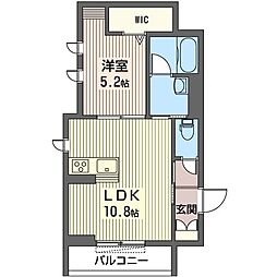 N'Sgarden 1LDKの間取図画像