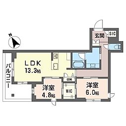アラタグレース 2LDKの間取図画像